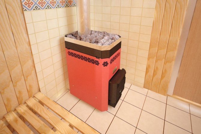 Sauna komfur Rus 9 med åben varmelegeme