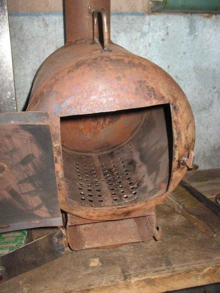 Sauna ovne fra en cylinder, hjulskiver
