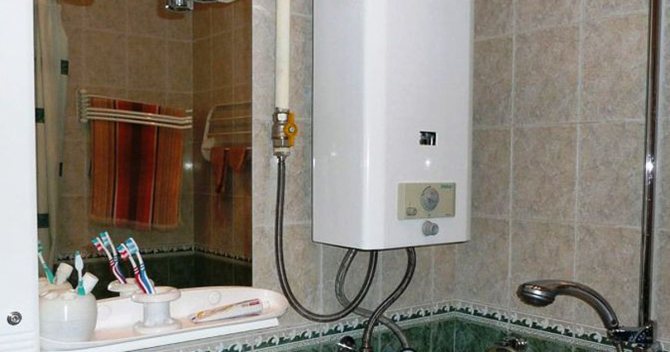 Ano ang maaaring nasa likod ng pag-install ng isang gas boiler sa banyo