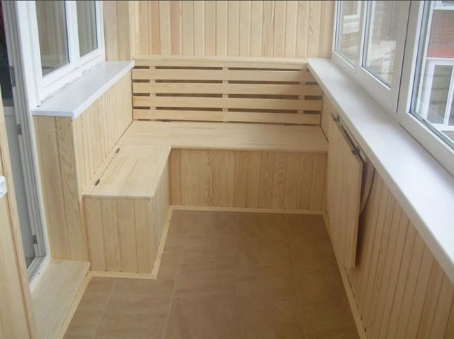 bancă de colț din lemn cu sertare