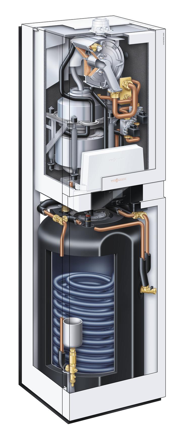 Gas boiler na may Viessmann Vitotwin electric generator