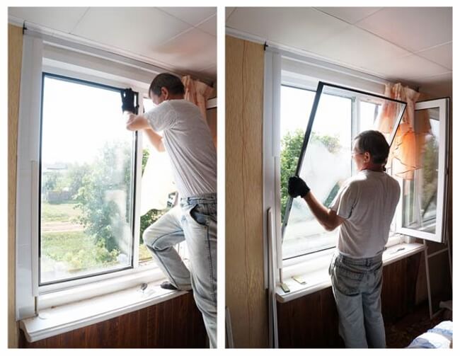 imaginea instalării unei noi ferestre cu geam termopan