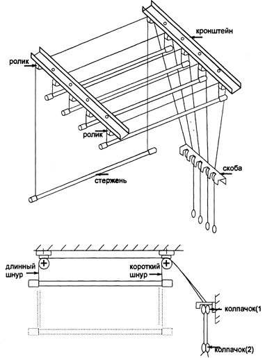 imaginea unei diagrame a dispozitivului unui târâtor de balcon