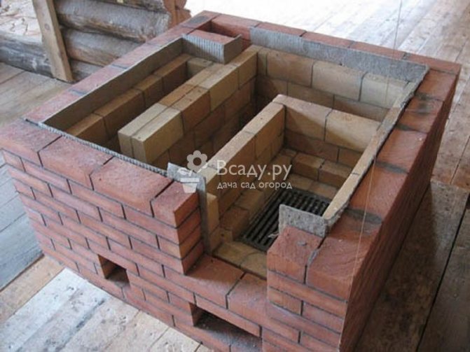 Bricklaying ng furnace room para sa isang brick bath