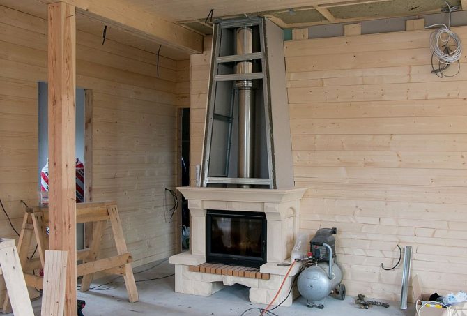 Pag-install ng isang fireplace sa isang frame house