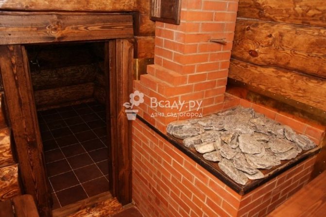 Stove fireplace para sa isang brick bath