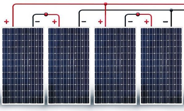 serye-parallel na koneksyon ng mga solar panel