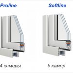 أمثلة لملفات النوافذ ذات عدد مختلف من الغرف التي تصنعها شركة VEKA: euroline ، البرولين ، softline ، softline-82