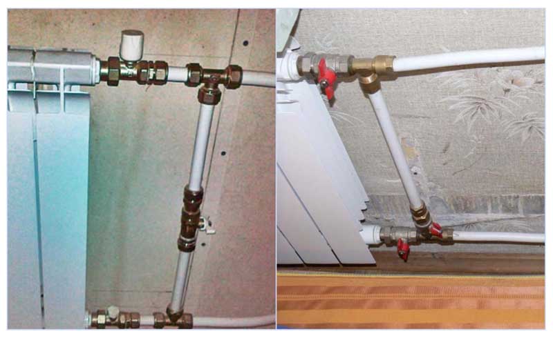 Exemple de instalare a unei supape de control între bypass