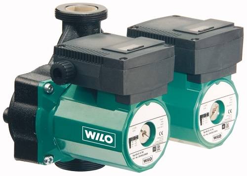 Tvungen cirkulation med en Wilo-pumpe til hjemmevarmeanlæg