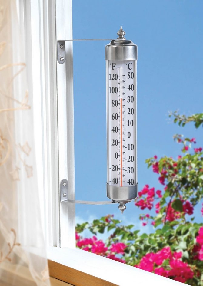 Fig. 2. Liquid thermometer na naka-mount sa frame