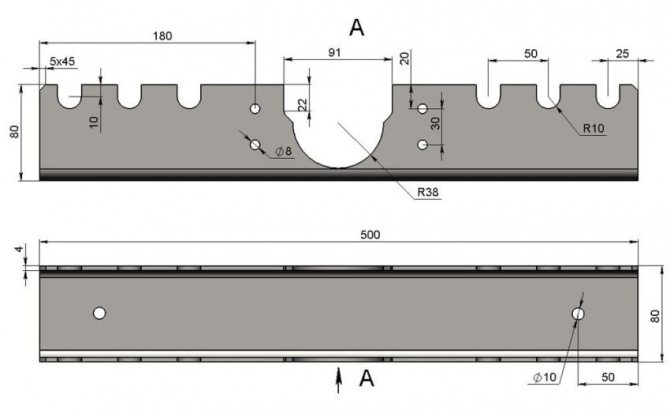 الخطوة 1: إنشاء قاعدة بندر الأنبوب من قناة فولاذية 80x80x4