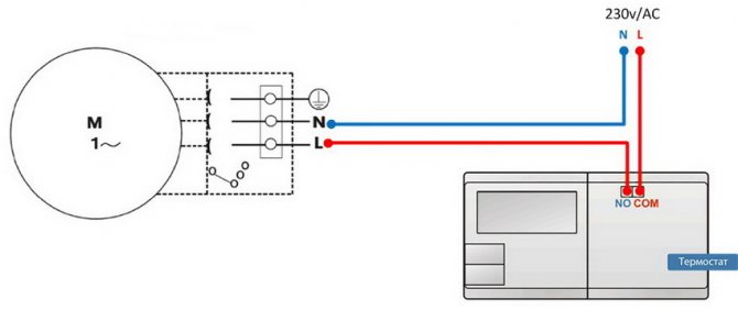 Schema de conectare a unui termostat de cameră la un cazan de încălzire