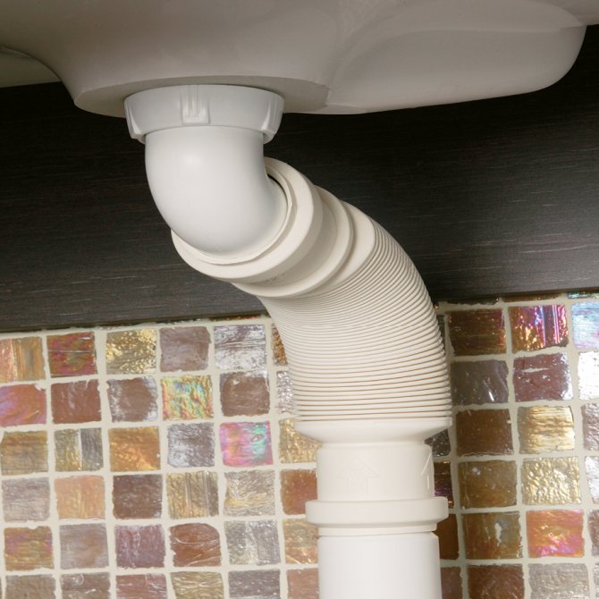 plastic sink siphon na may corrugation