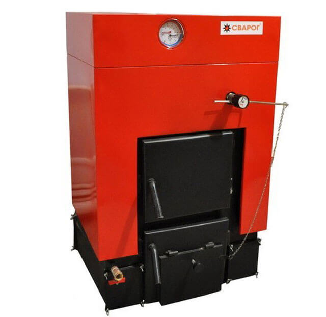 solid fuel boiler na may cast iron heat exchanger