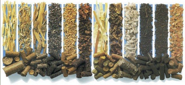 En række forskellige materialer kan anvendes som råmaterialer til fremstilling af pellets.